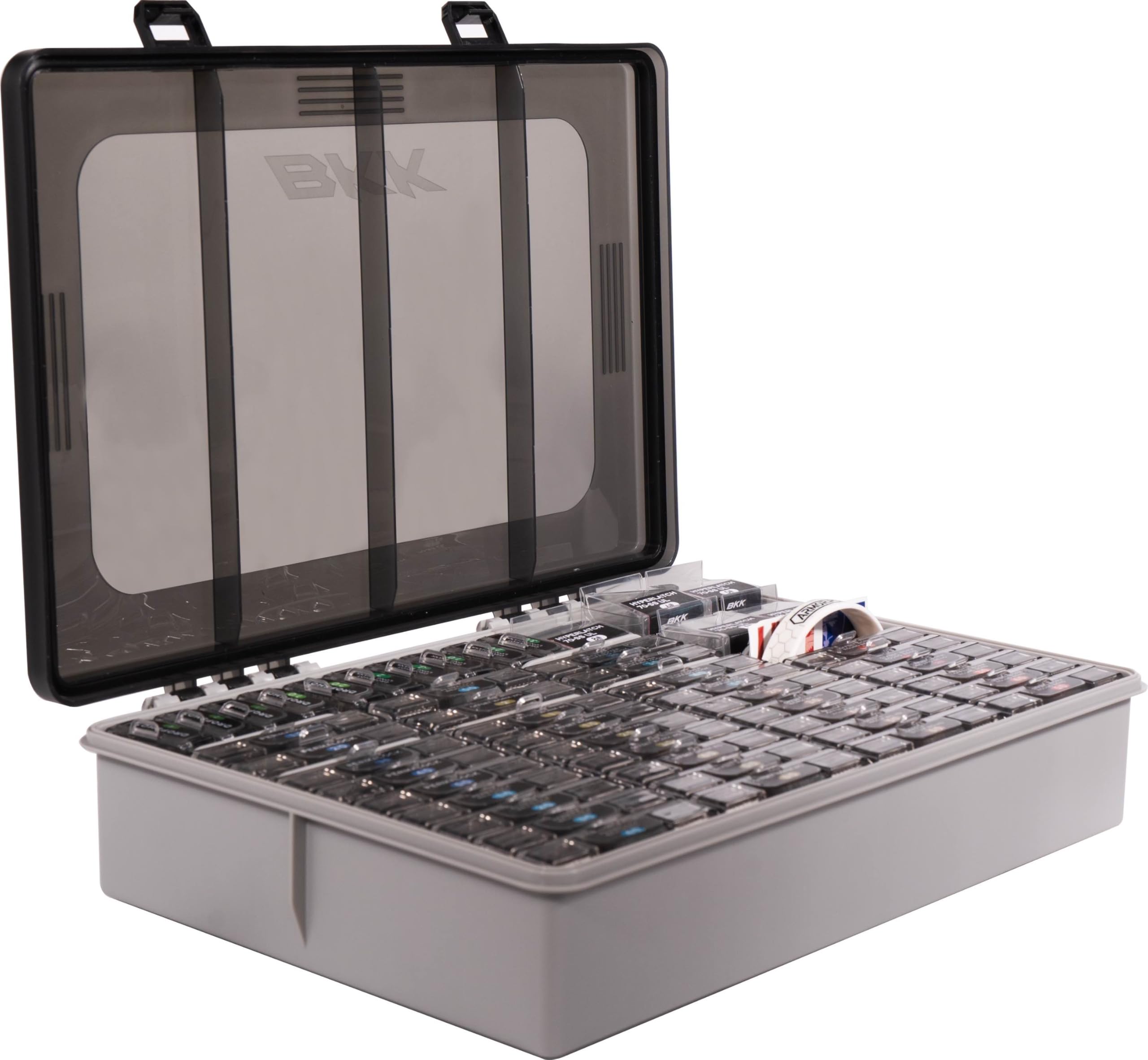 BKK Fishing Box with Armor-Point hooks keeps tackle fully organized for quick access.