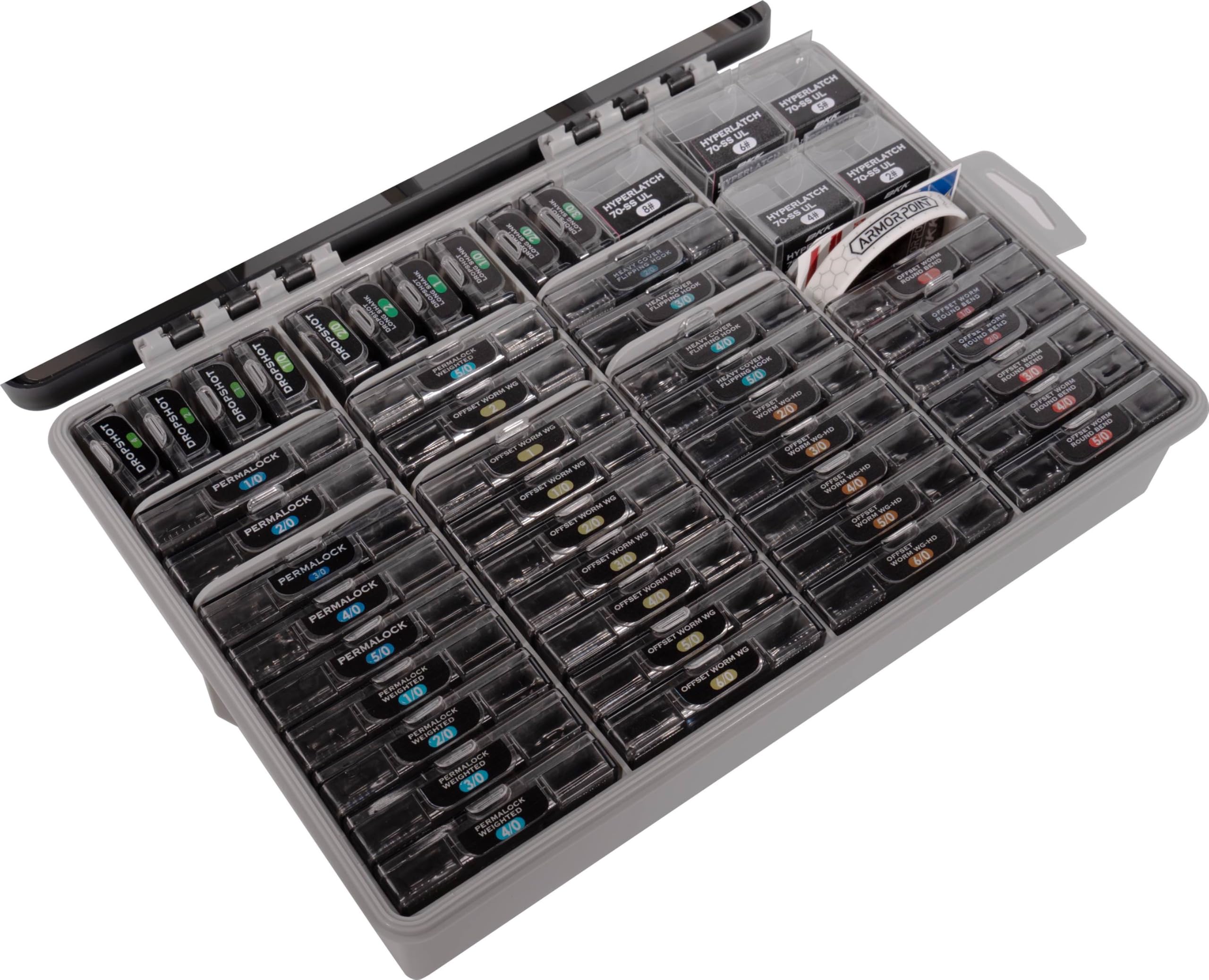 BKK Armor-Point Hooks Inside Waterproof Box protects gear on wet boat days.
