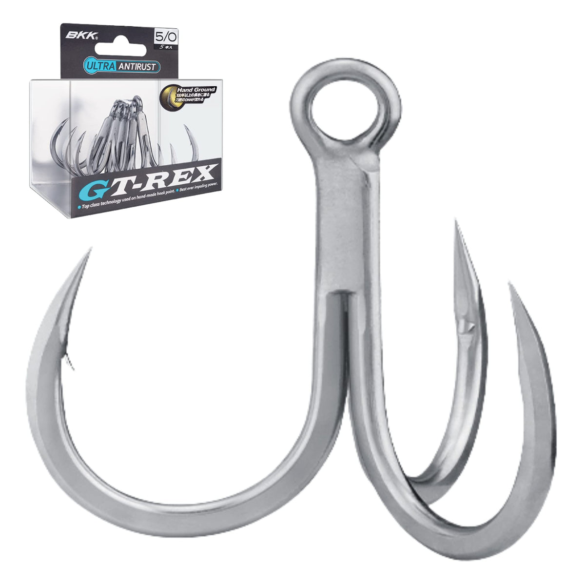 BKK GT-REX 7/0 treble hook point close-up, enhanced penetration for tough saltwater fish