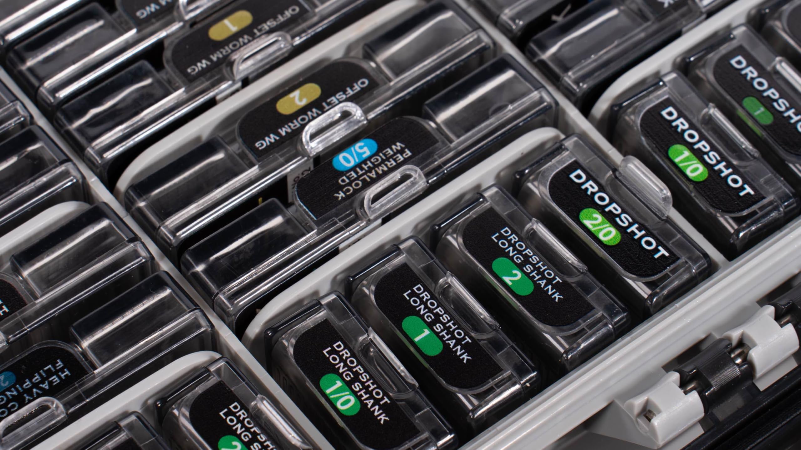 BKK OCD Boxes accommodate 44 medium boxes for gear sorting by size.
