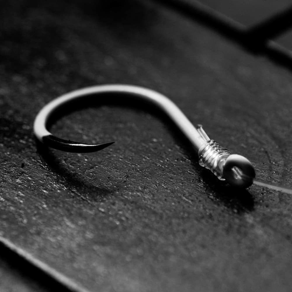 BKK Offset Heavy Circle Glow Hook 9/0 glow-in-dark visibility for low-light conditions.