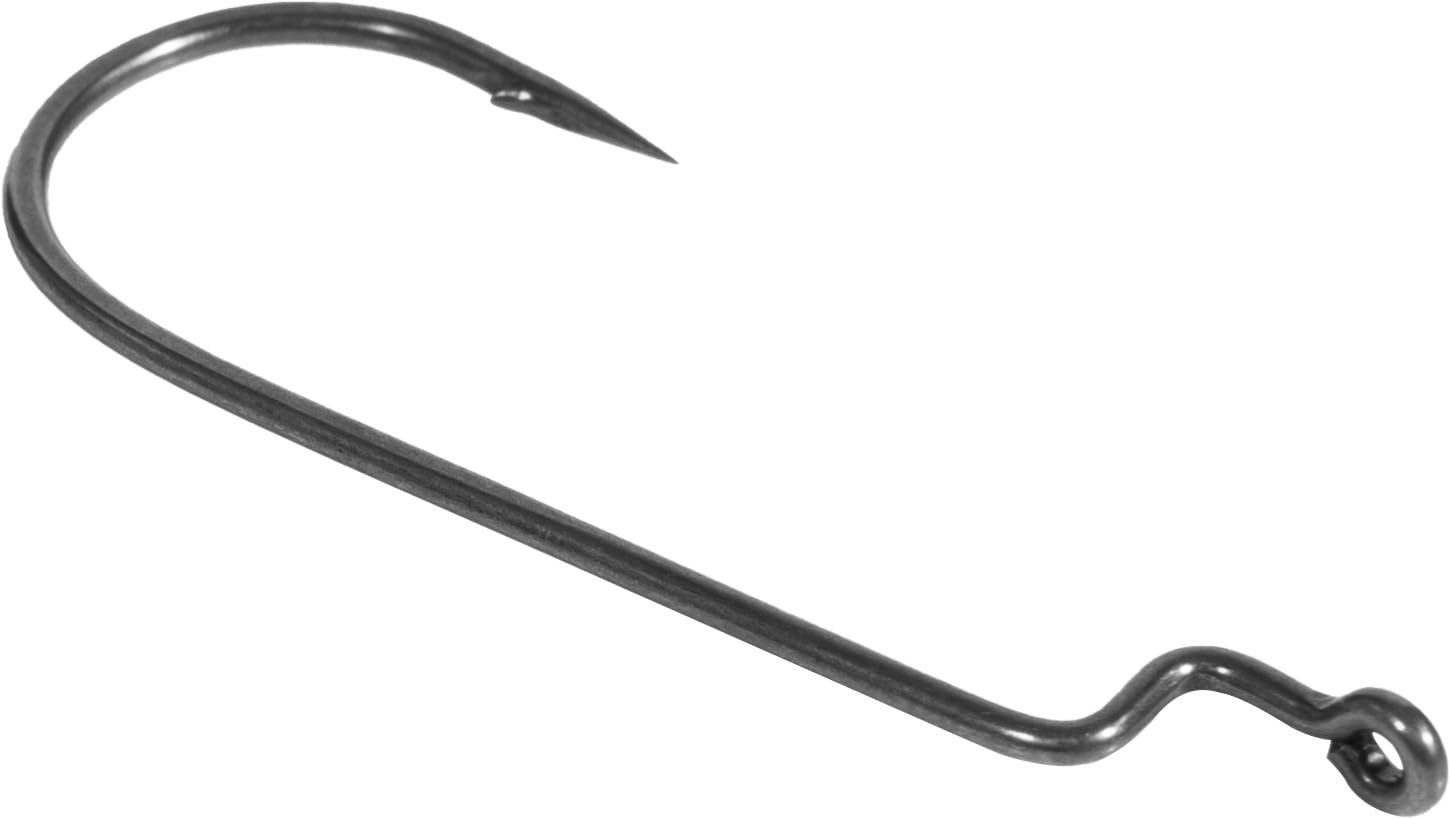BKK Offset Worm Round Bend 5/0 in action demonstrates reliable plastic worm rigging.