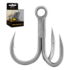 BKK Raptor-Z treble hook 1/0 close-up highlighting hand-ground point for sharp penetration