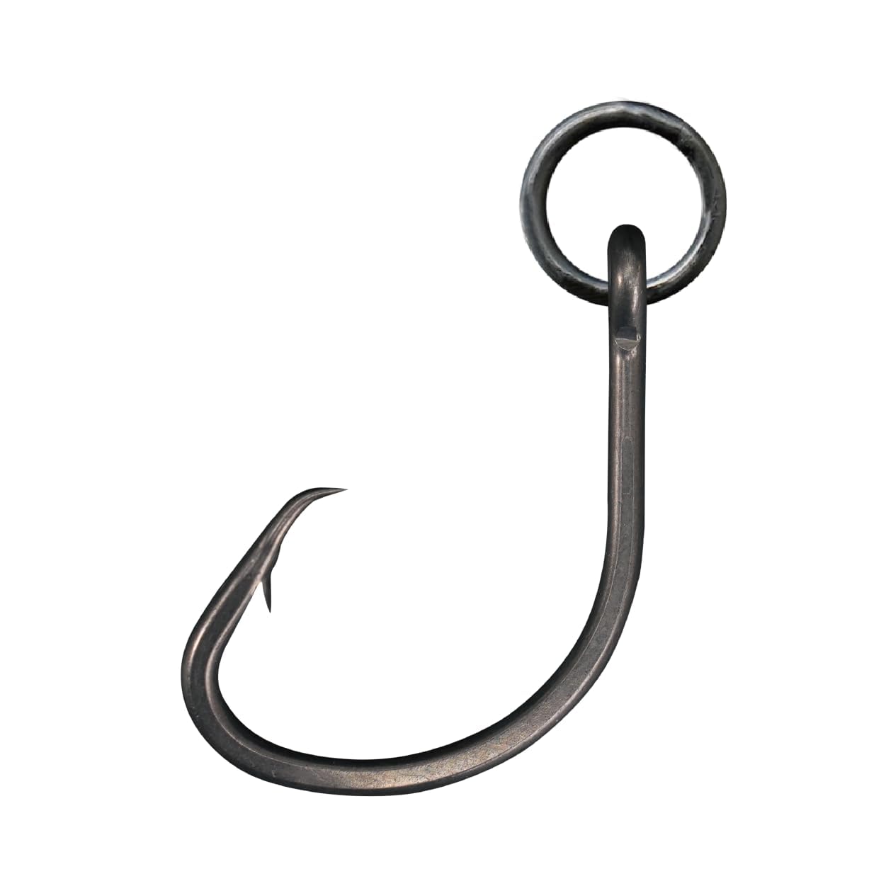 BKK Ringed MUTSU Circle Heavy-SS Hook #2 coating-gloss view highlights reduced friction.