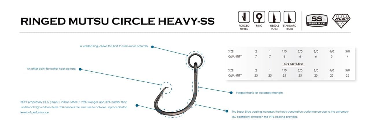 BKK Ringed MUTSU Circle Heavy-SS Hook #2 saltwater-setup demonstrates field-ready performance.