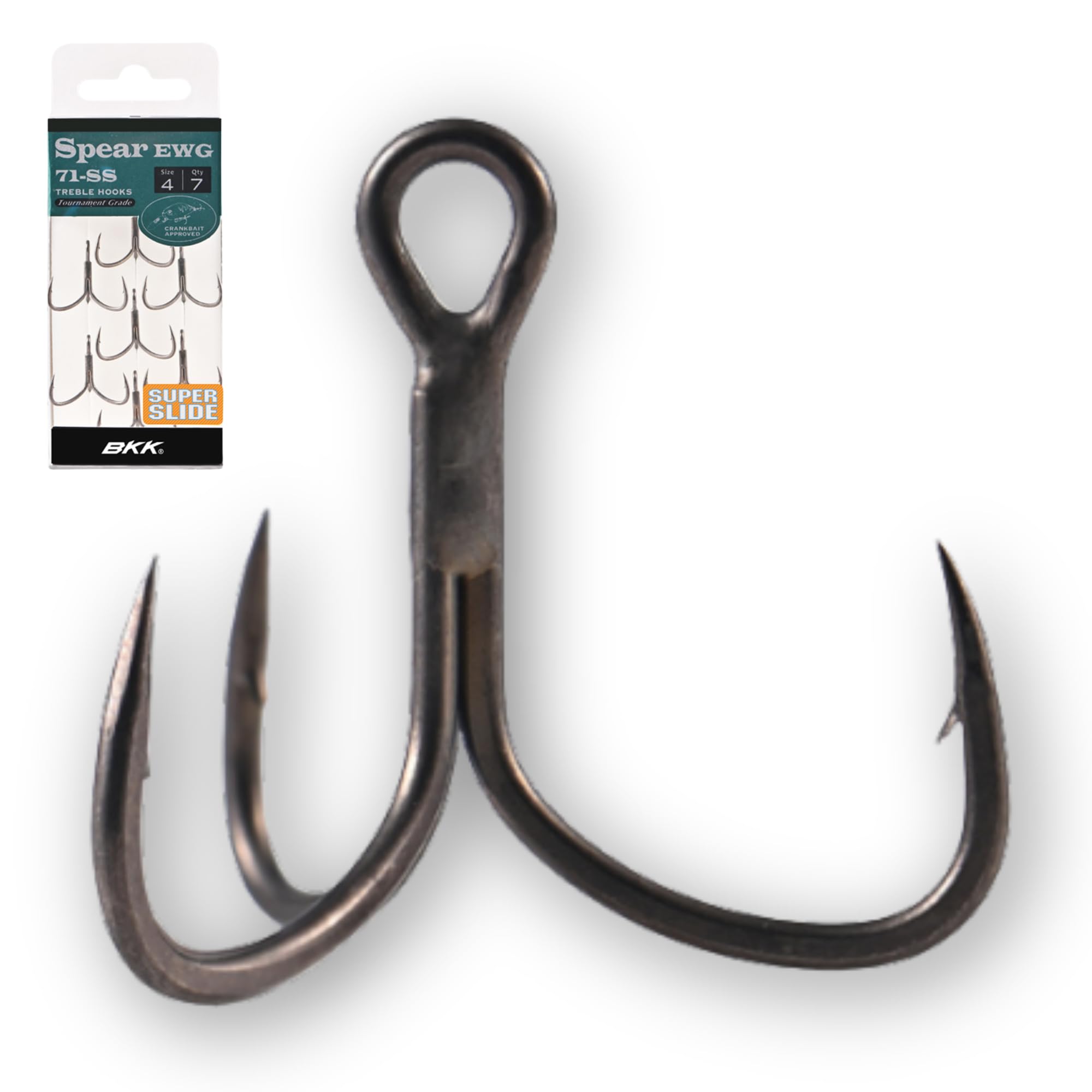 BKK Spear EWG-71 SS Freshwater Treble Hook eight-pack ready for crankbait setups.