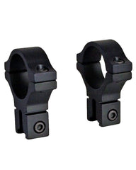 BKL 257 dovetail scope rings mounted on a 1-inch tube for stable alignment.