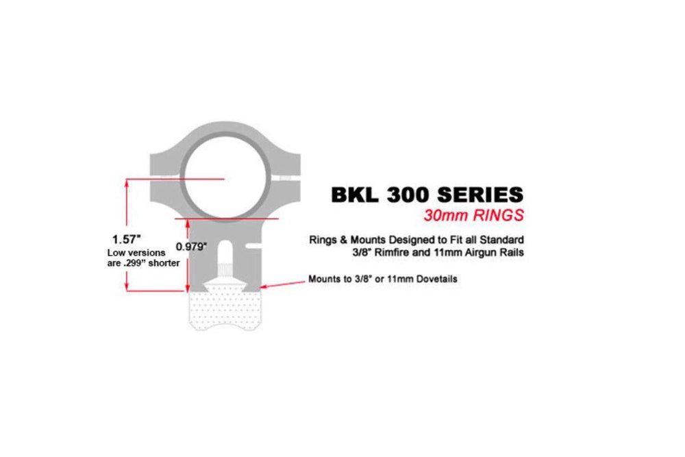 BKL 303 dovetail low ring top view shows compact low-profile design