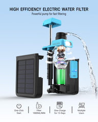 BKLES BK3000 solar charging panel enables off-grid water filtration on sunny days