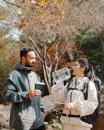 BKLES BK3000 water-filter-in-use-river demonstrates portable purification