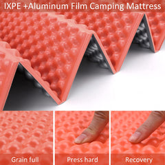 BKS Foam backpacking sleeping pad with aluminum film boosts durability during use.