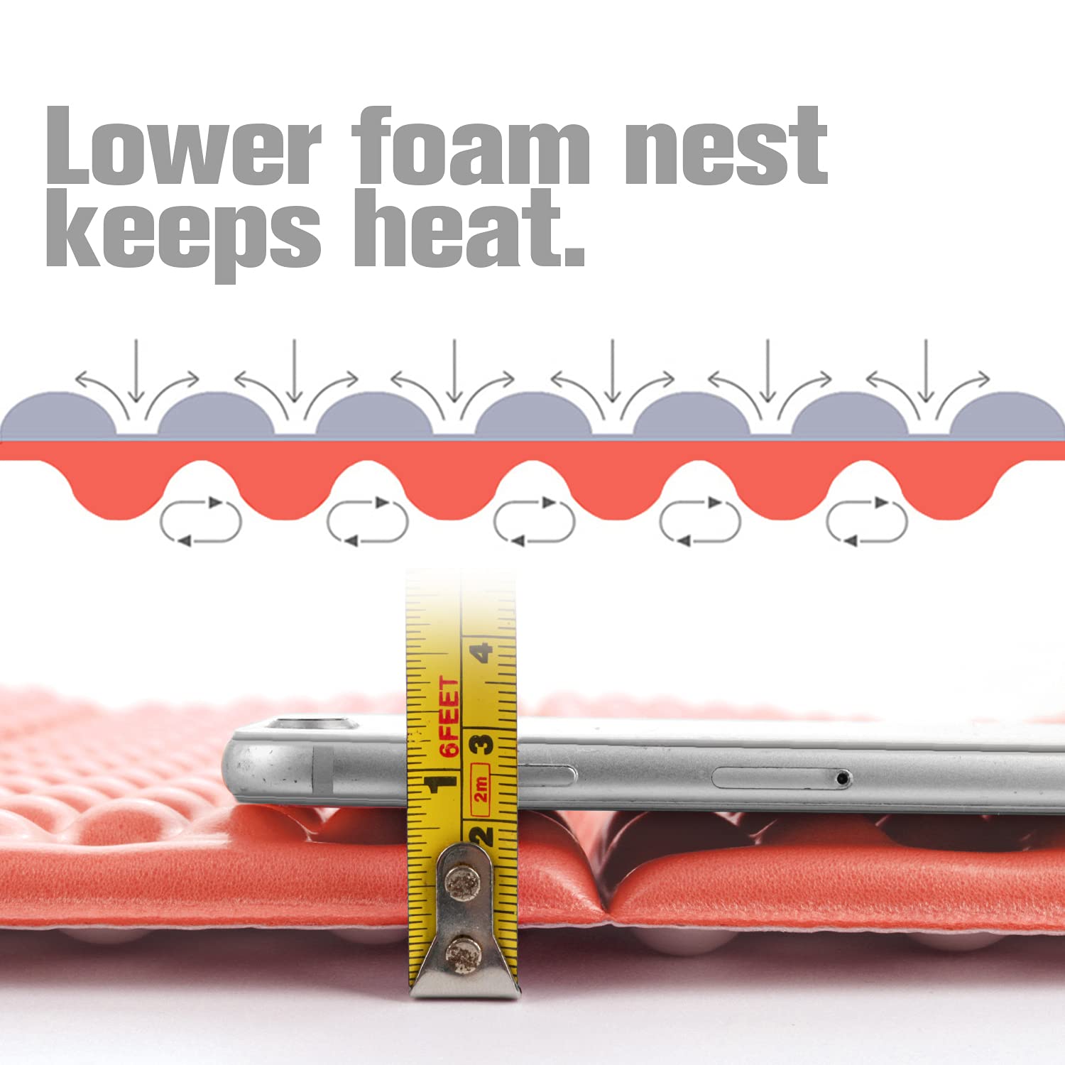 BKS Foam backpacking sleeping pad features egg shape for better support.