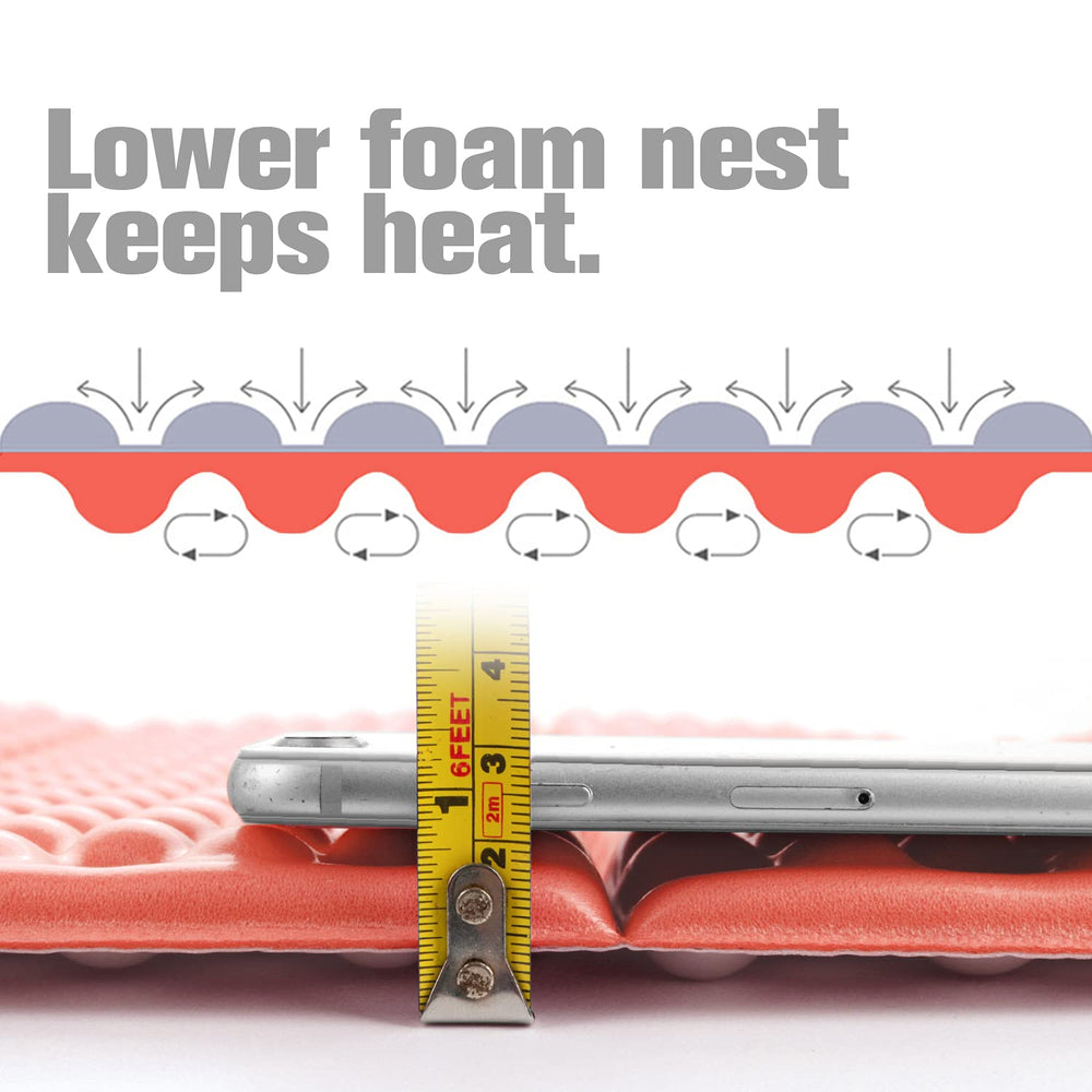 BKS Foam backpacking sleeping pad features egg shape for better support.