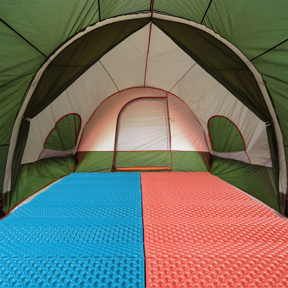 BKS Foam backpacking sleeping pad suitable for camping, hiking, yoga, and indoor workouts.