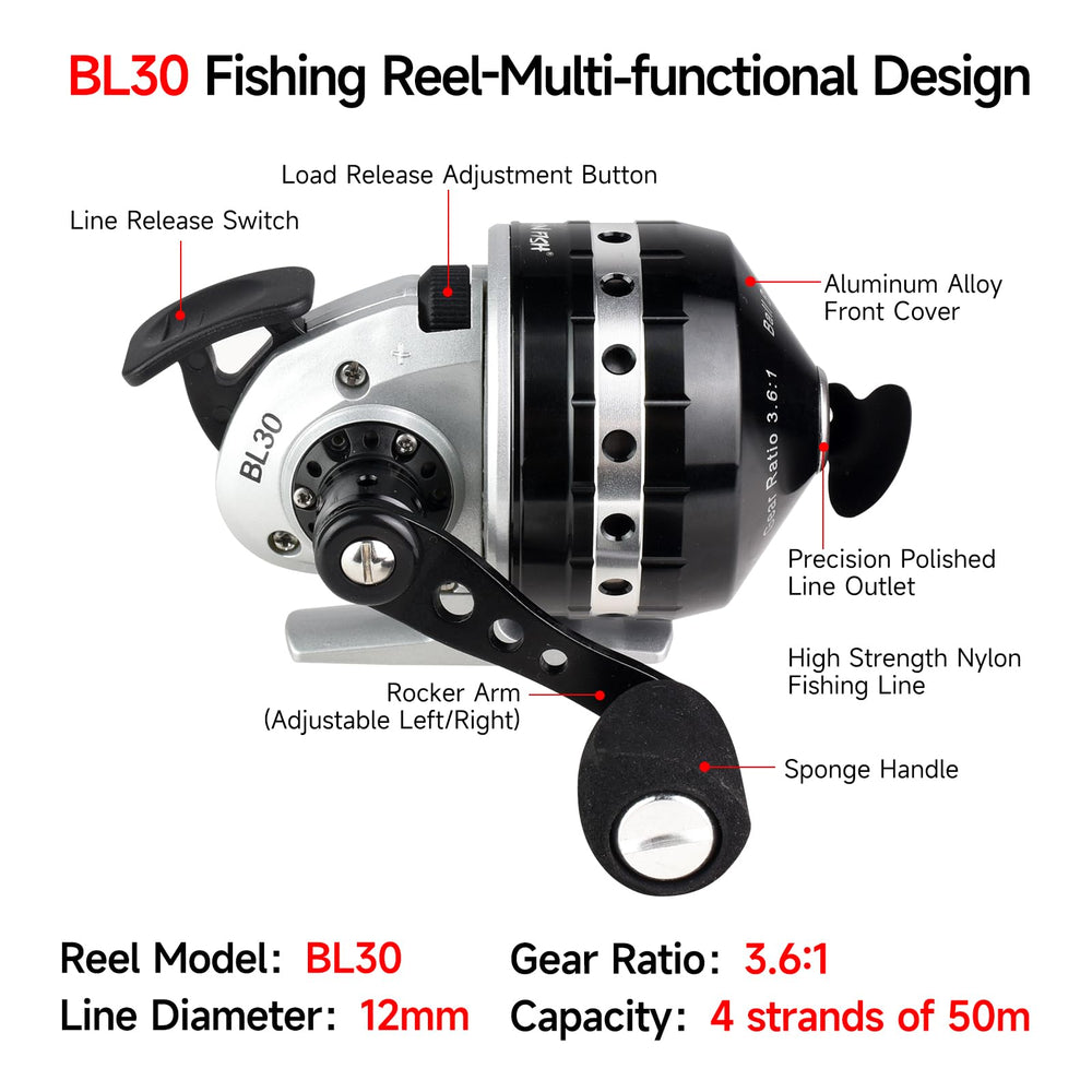 Package contents: BL30 reel and 50-meter Dyneema line