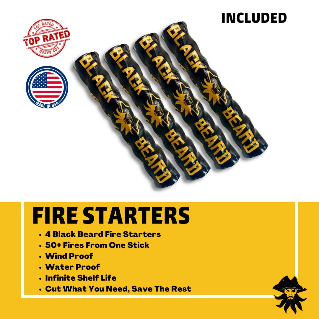 Black Beard ferro rod spark generates reliable flames in any weather.