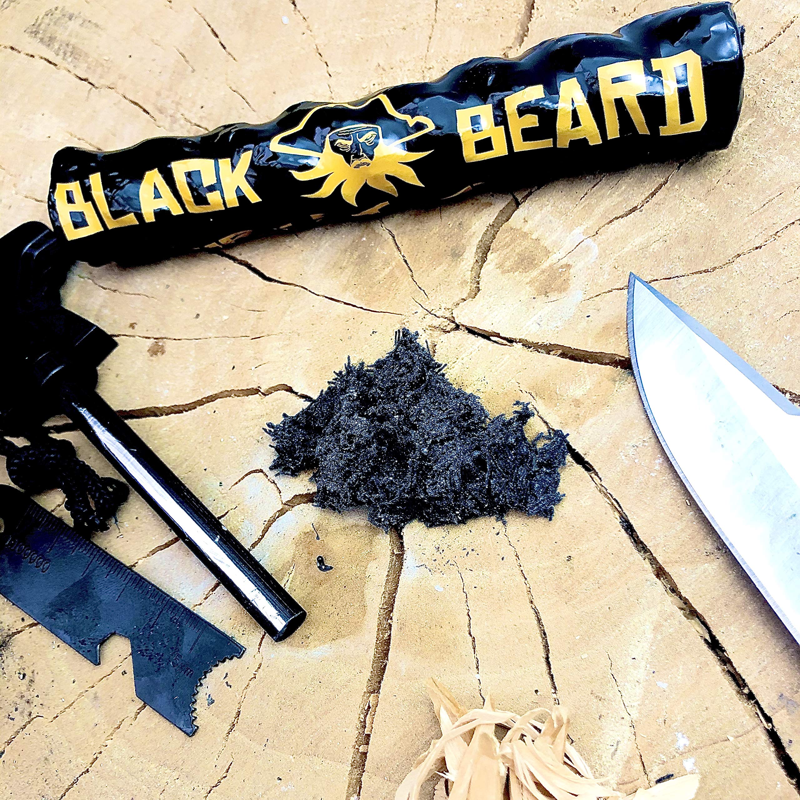 Black Beard Fire Starter Rope easy light for quick camping fires.