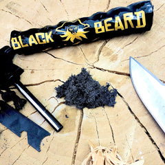 Black Beard Fire Starter Rope easy light for quick camping fires.
