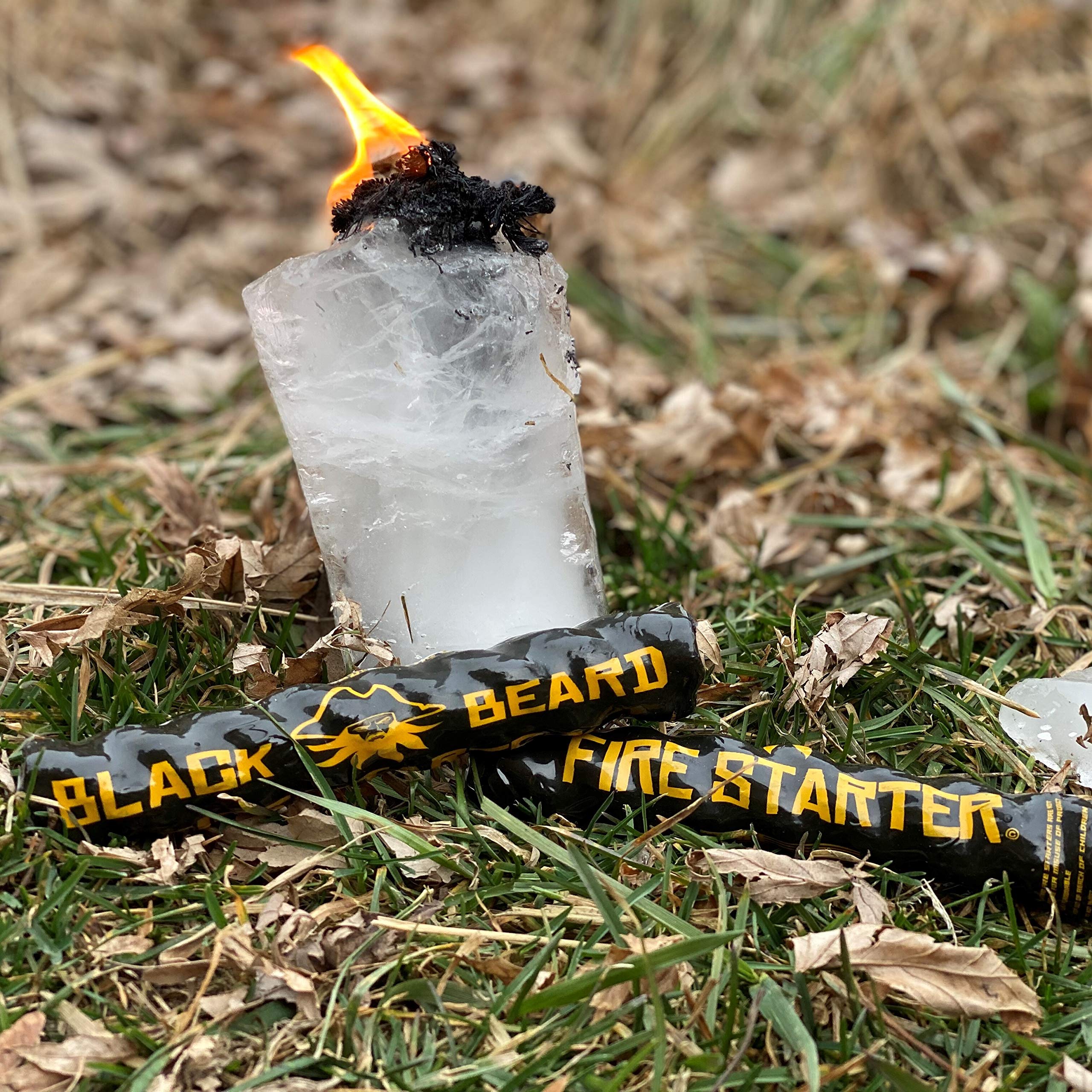 Black Beard Fire Starter Rope long burn for extended warmth outdoors.