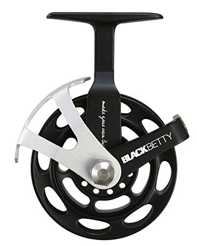 Inline ice fishing reel drag knob close-up (SmoothCork) on BB2015