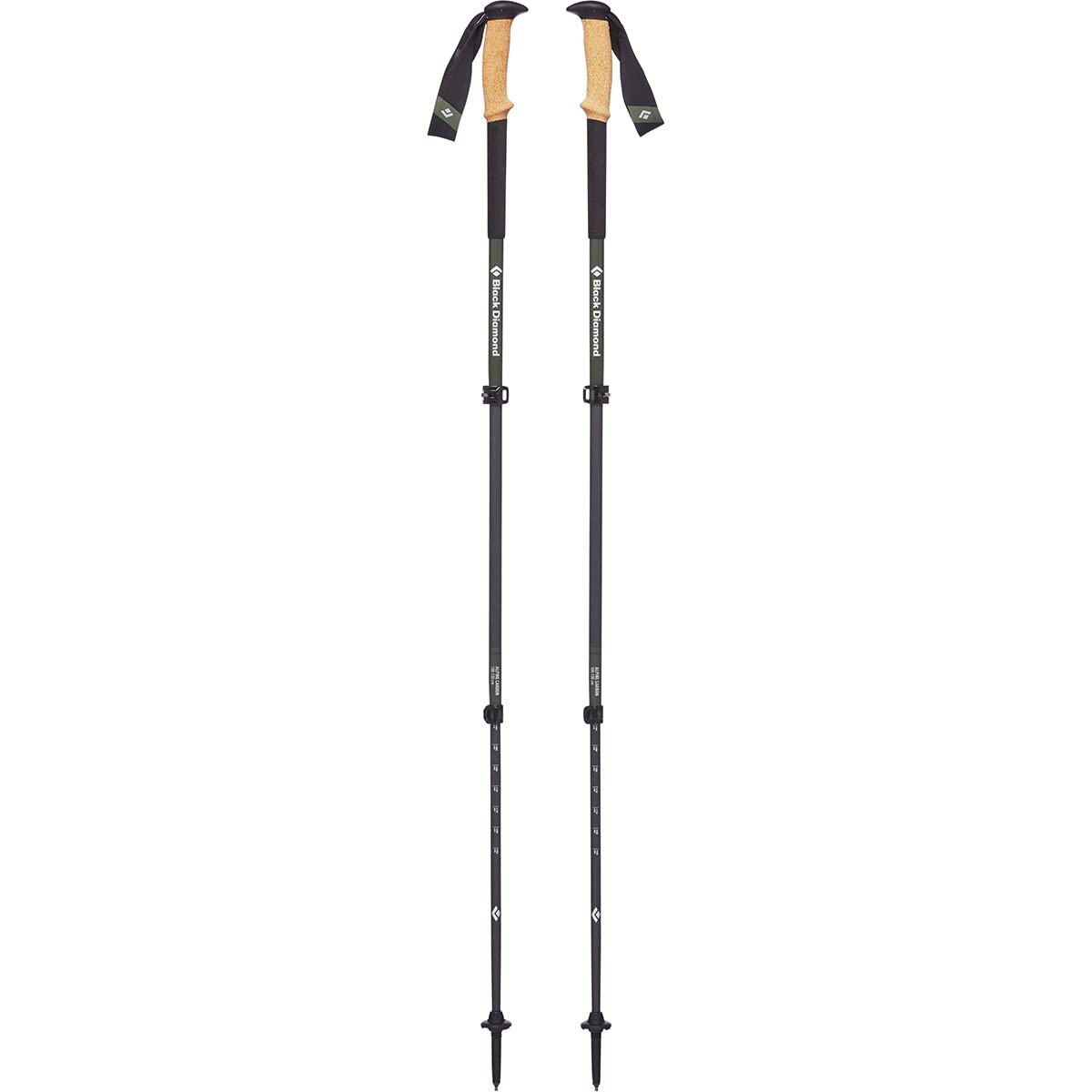 BLACK DIAMOND Alpine carbon cork trekking poles pair on trail offering all-day stability