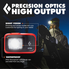 Black Diamond Astro 300 beam on trail provides dependable visibility.