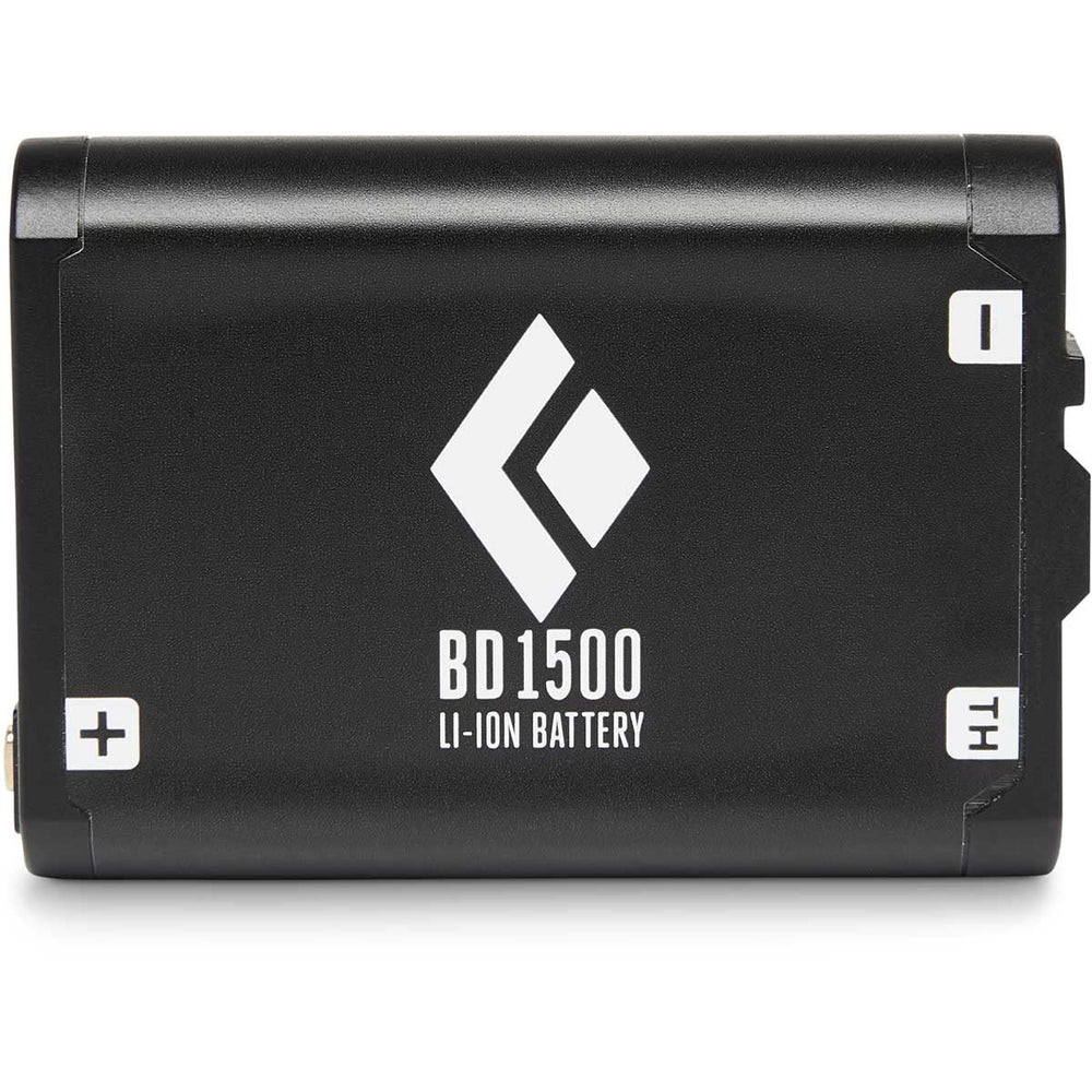 BLACK DIAMOND BD 1500 battery shows headlamp compatibility, supporting longer night missions with steady brightness.