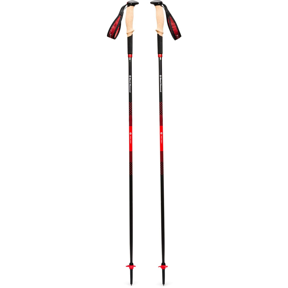 Black Diamond Carbon Pursuit Poles in assembly phase for quick deployment on trail