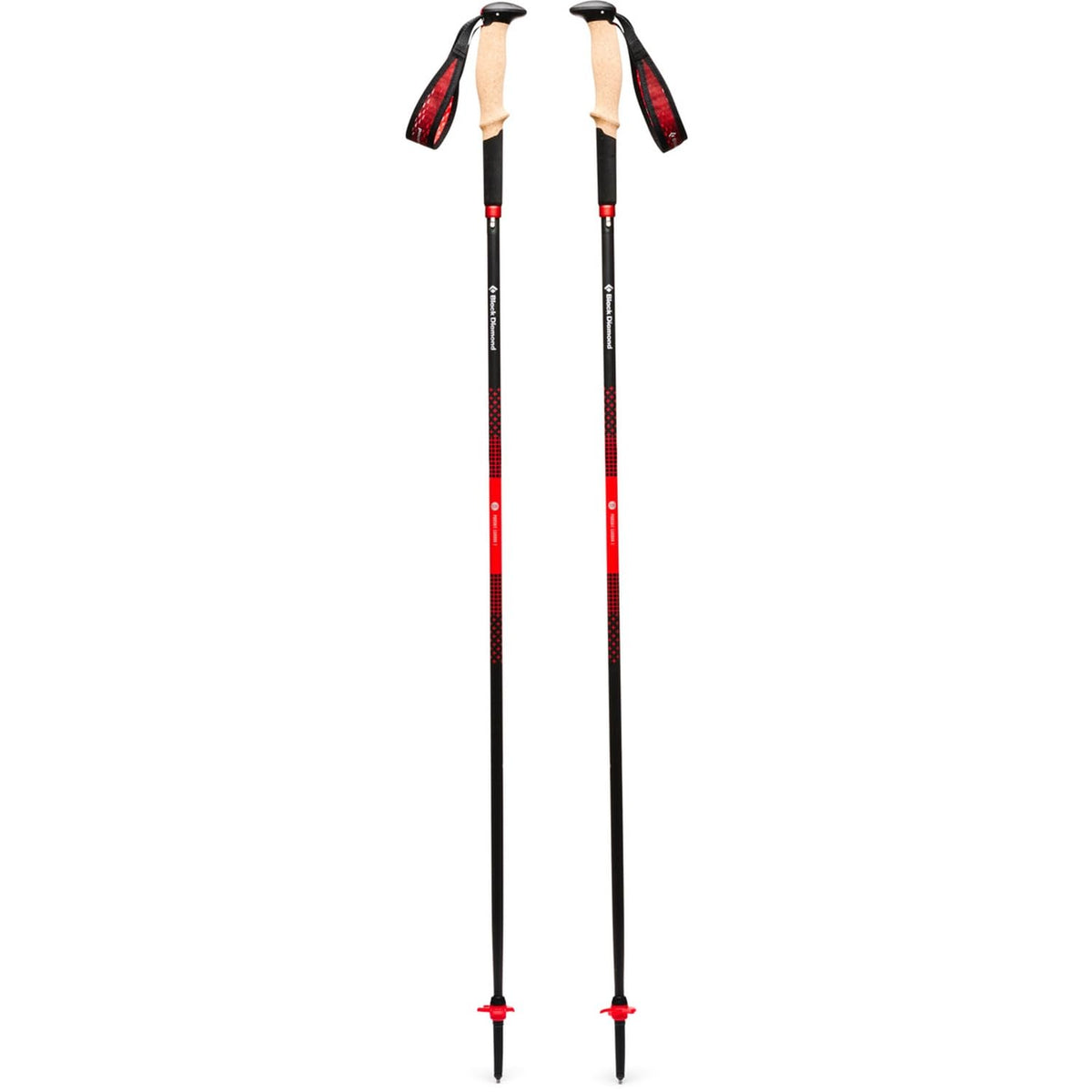 Black Diamond Carbon Pursuit Poles in assembly phase for quick deployment on trail