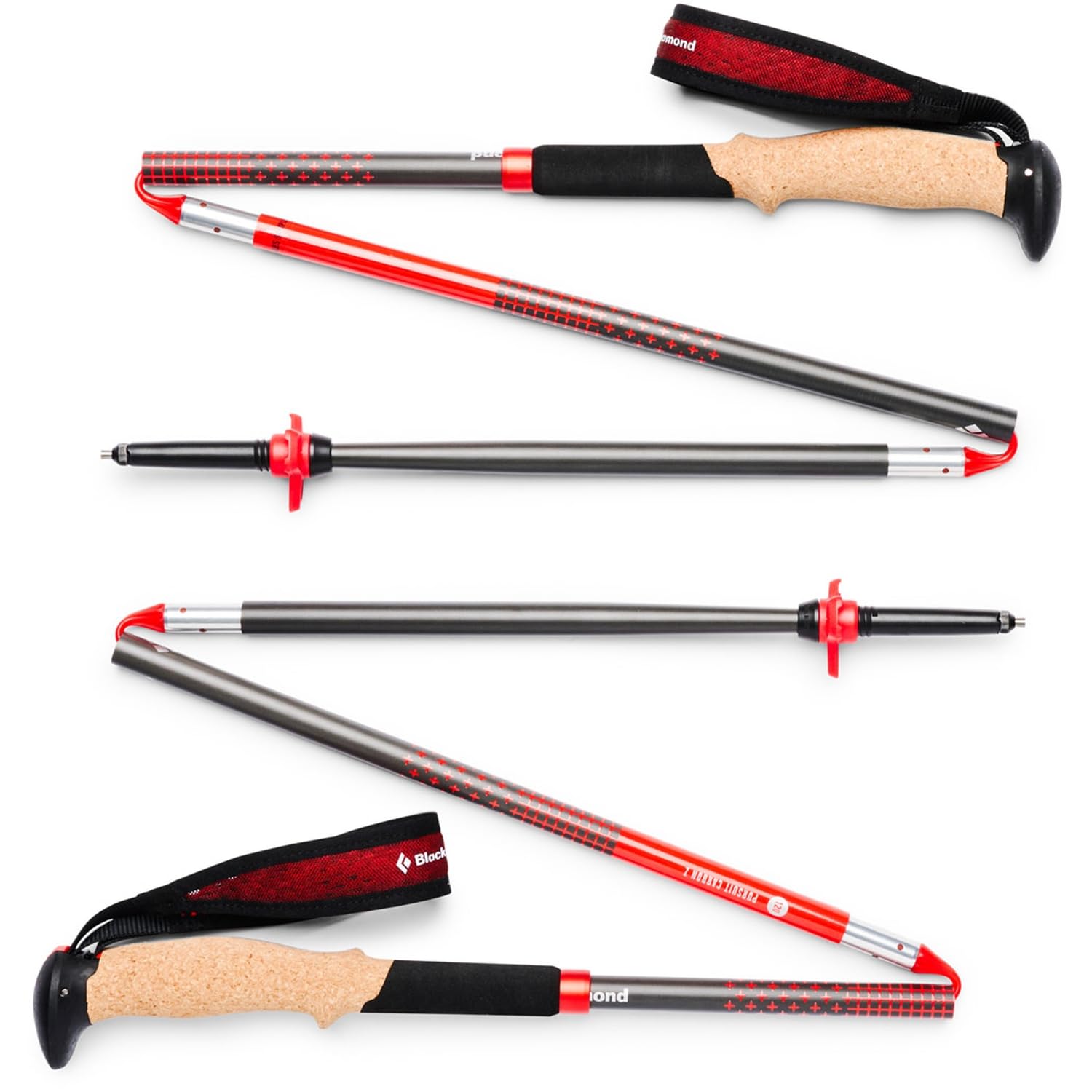 Black Diamond Carbon Pursuit Poles grip showcases ergonomic cork design reducing fatigue