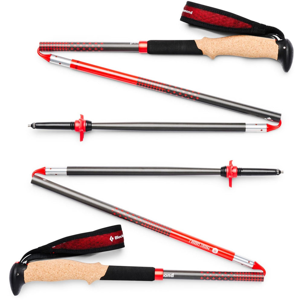 Black Diamond Carbon Pursuit Poles grip showcases ergonomic cork design reducing fatigue