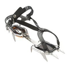 Black Diamond Contact Strap Crampons Militr side view flexible toe strap fits most footwear