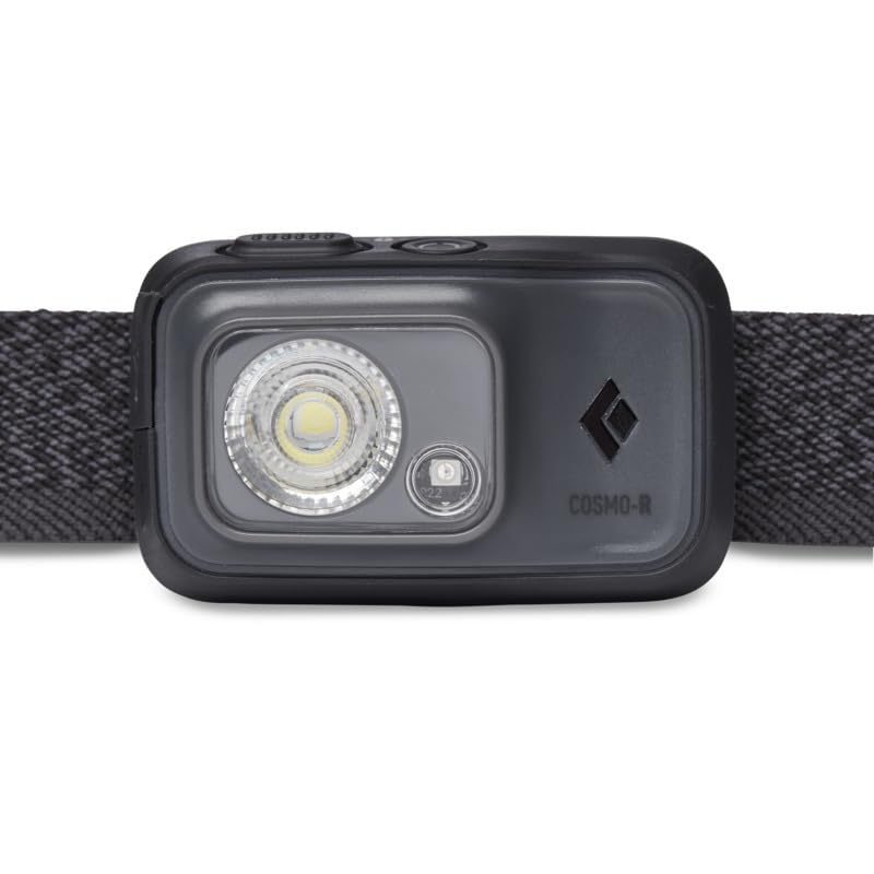 BLACK DIAMOND Cosmo 350-R headlamp fully assembled for immediate outdoor use.