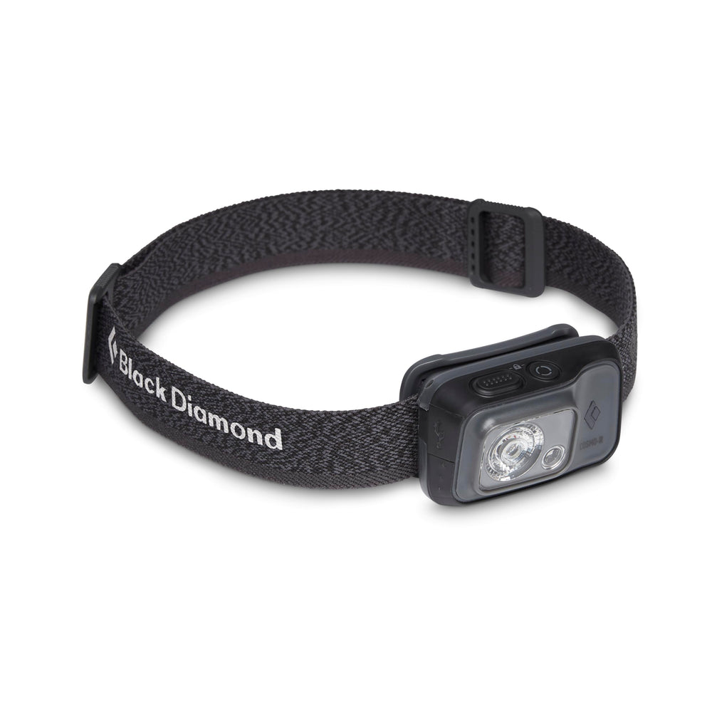 BLACK DIAMOND Cosmo 350-R headlamp front view for versatile camping illumination.