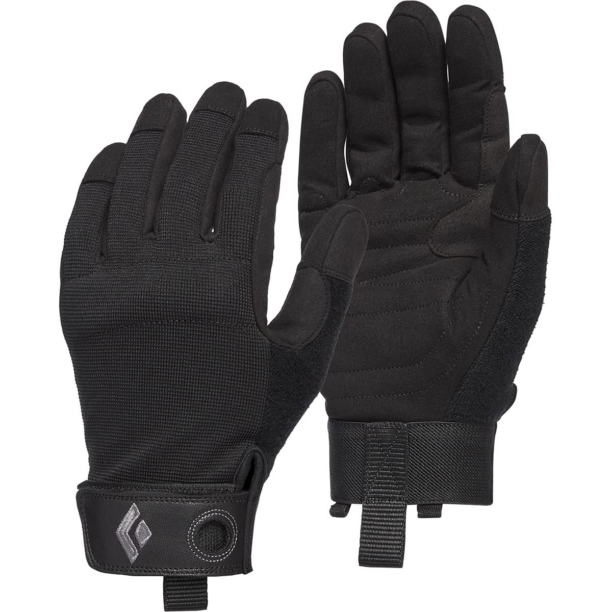 Black Diamond Crag Gloves back panel with breathable mesh for cooling during belays