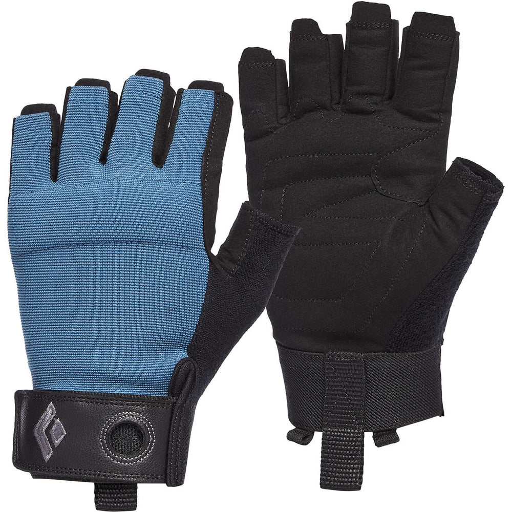 Black Diamond Crag Half-Finger Gloves with breathable mesh back for cool, flexible belaying.