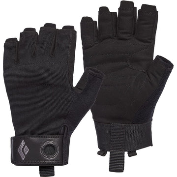 Black Diamond Crag Half-Finger Gloves with a durable palm for rope work