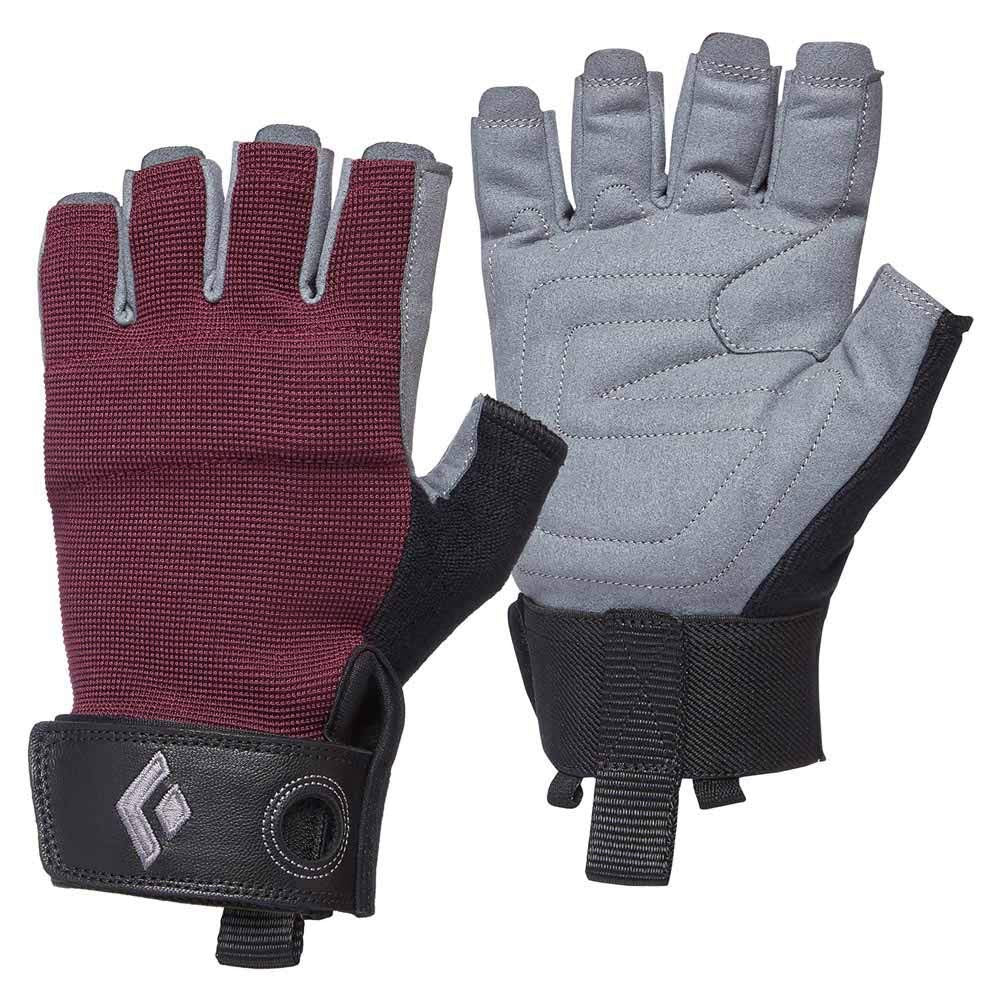 BLACK DIAMOND Crag Half-Finger Gloves synthetic palm delivers durable grip on ropes.