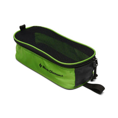 Black Diamond crampon bag top view highlighting airflow for quick-drying crampons