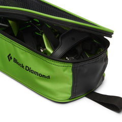 Black Diamond crampon bag with vented lid shows organized packing on trips