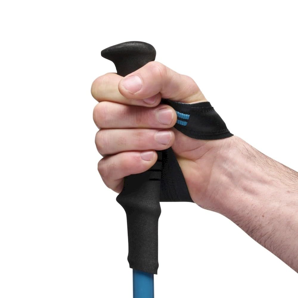 Black Diamond Distance Carbon FLZ poles extended length demonstrate full reach for mountain runs.