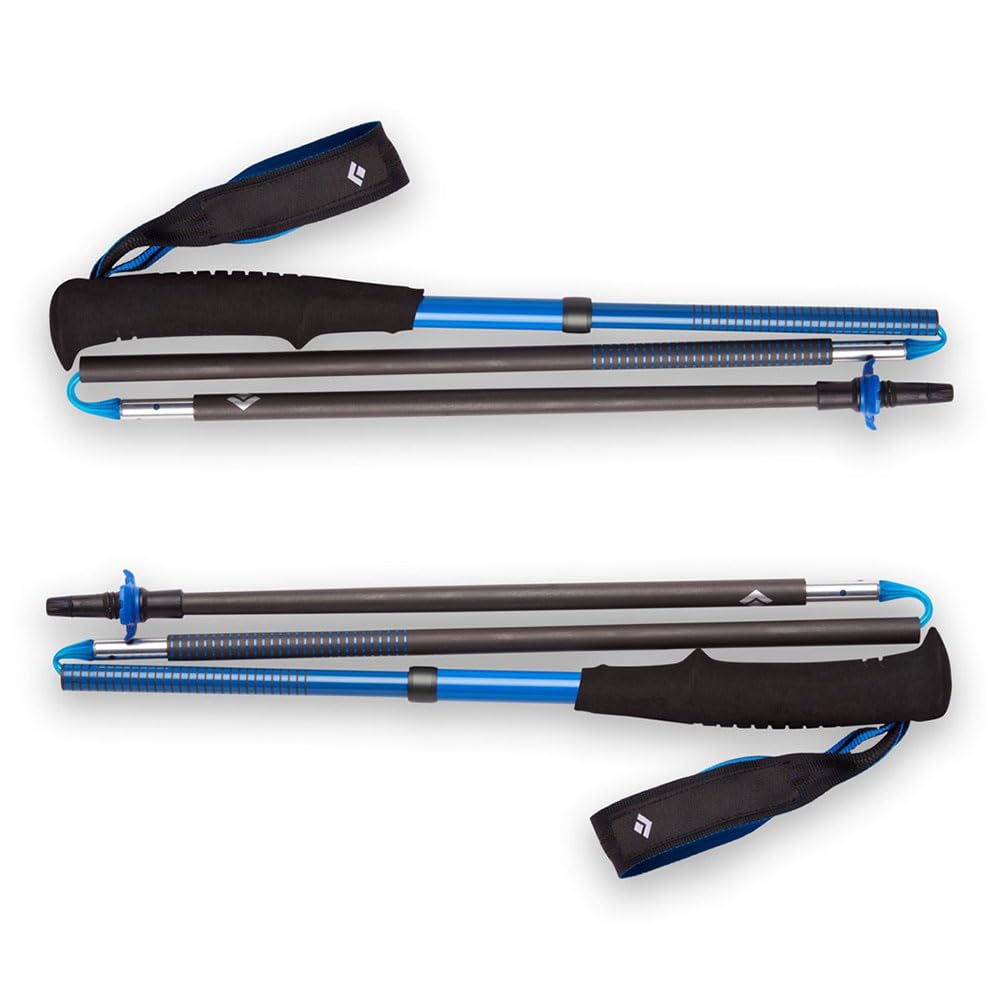Black Diamond Distance Carbon Z poles carbide tech tips closeup for secure grip.