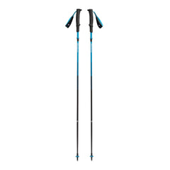 Black Diamond Distance Carbon Z poles in use during rugged hiking on desert sky