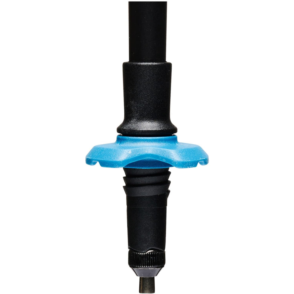Black Diamond Distance Carbon Z trekking poles compatible with rubber tips and snow baskets for all seasons.