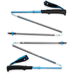 Black Diamond Distance Carbon Z trekking poles folded compact for easy travel and packing.