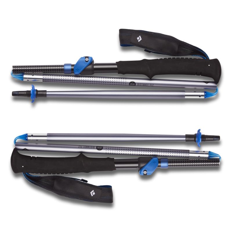 Black Diamond Distance FLZ Poles' carbide tips delivering solid traction on dirt and rock.