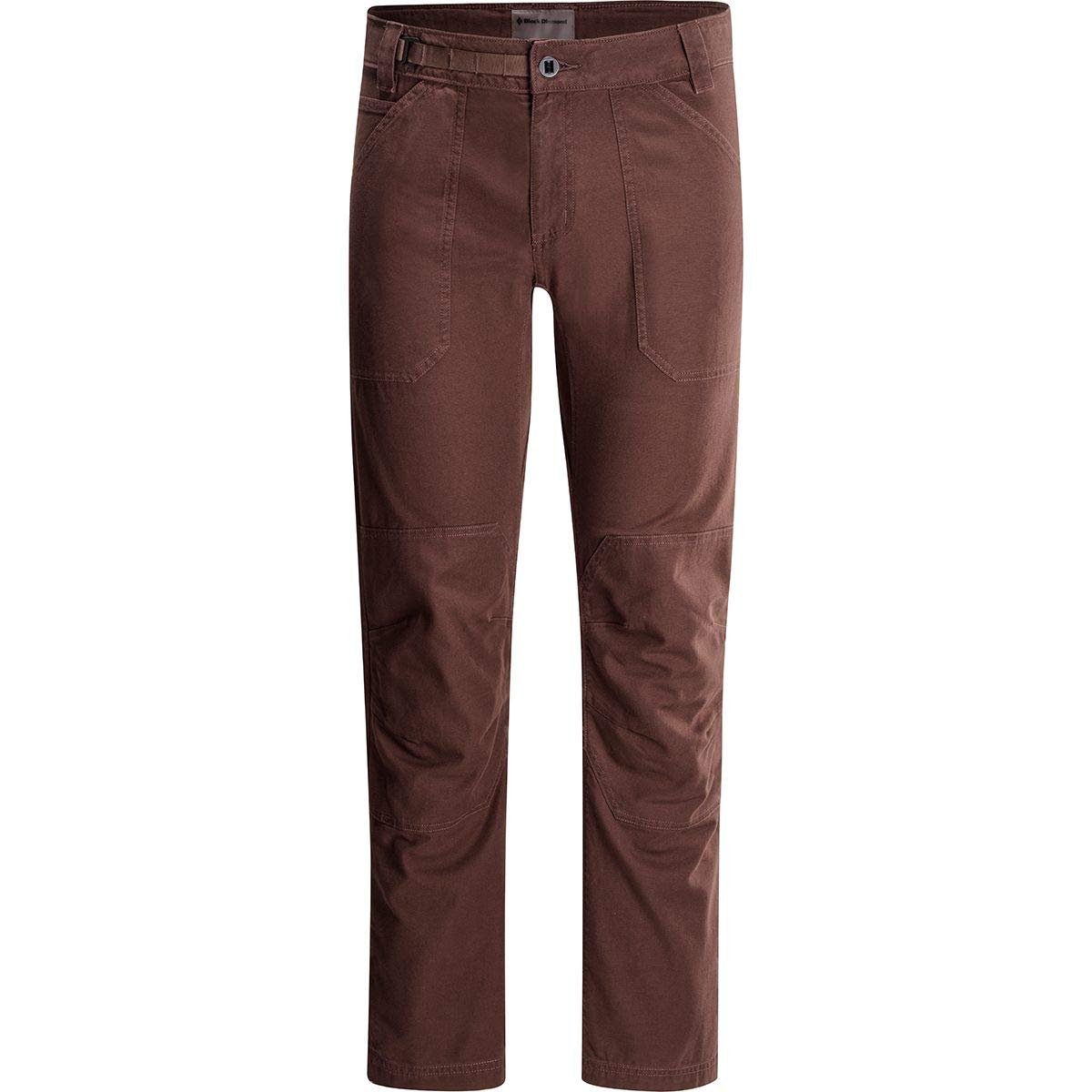 Black Diamond Dogma pants front view, ideal for climbing and trekking durability.