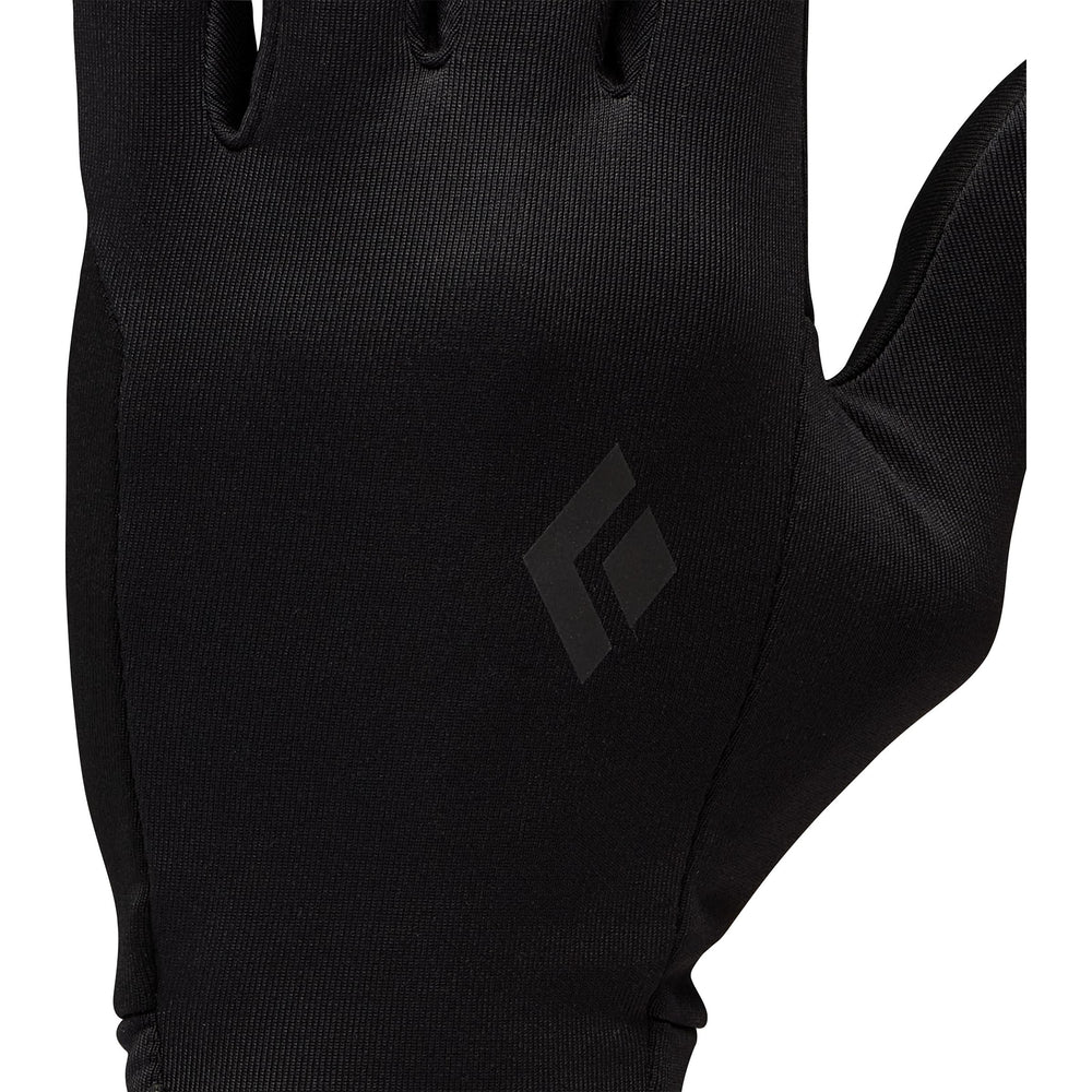 Black Diamond Lightweight Screentap Liners back view, breathable back panel improves mobility in cold weather
