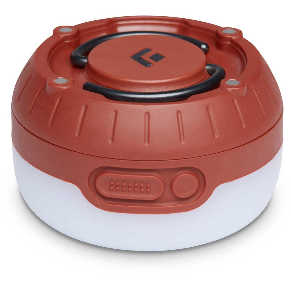 Black Diamond Moji lantern shows dual power option for batteries or rechargeable BD 1500 battery.
