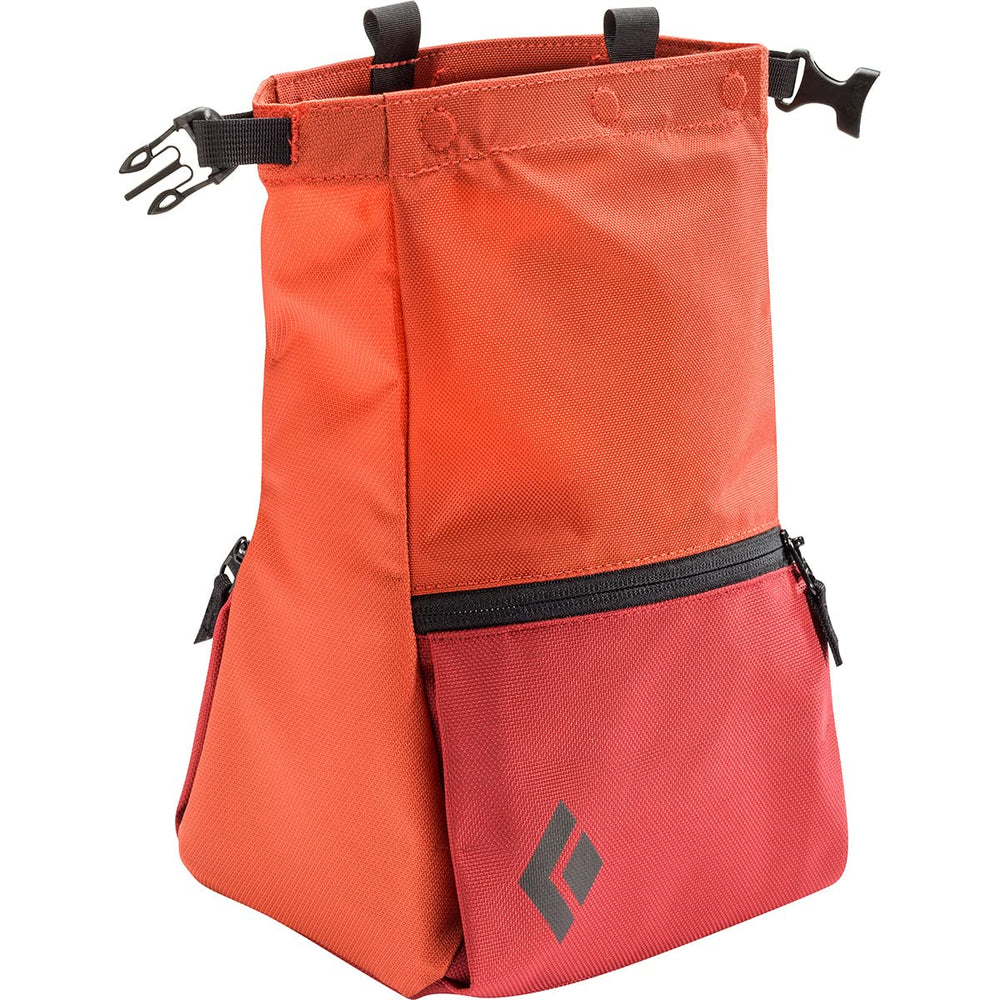 Black Diamond Mondo Chalk Pot REPO Red offers upright stability for quick chalk access.